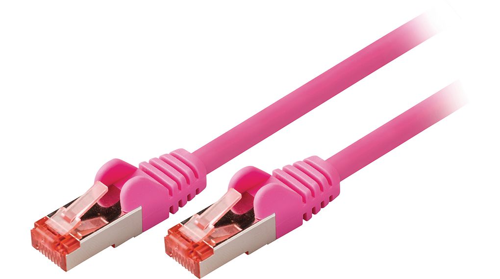 Patch-kábel, RJ45-dugó - RJ45-dugó, Cat 6, S/FTP, 150mm, Rózsaszín