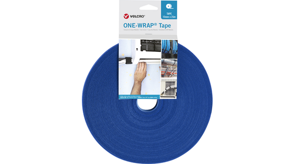 Fissaggio di VELCRO® 25m x 10mm Tessuto / Polypropylene Blu reale