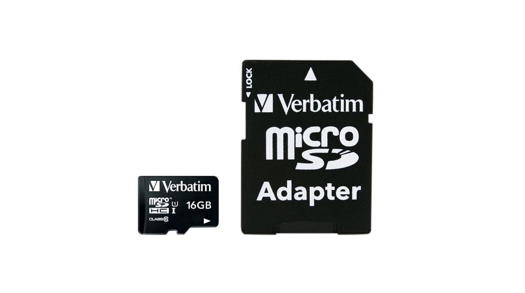 Memory Card, microSD, 16GB, 80MB/s, 10MB/s, Black