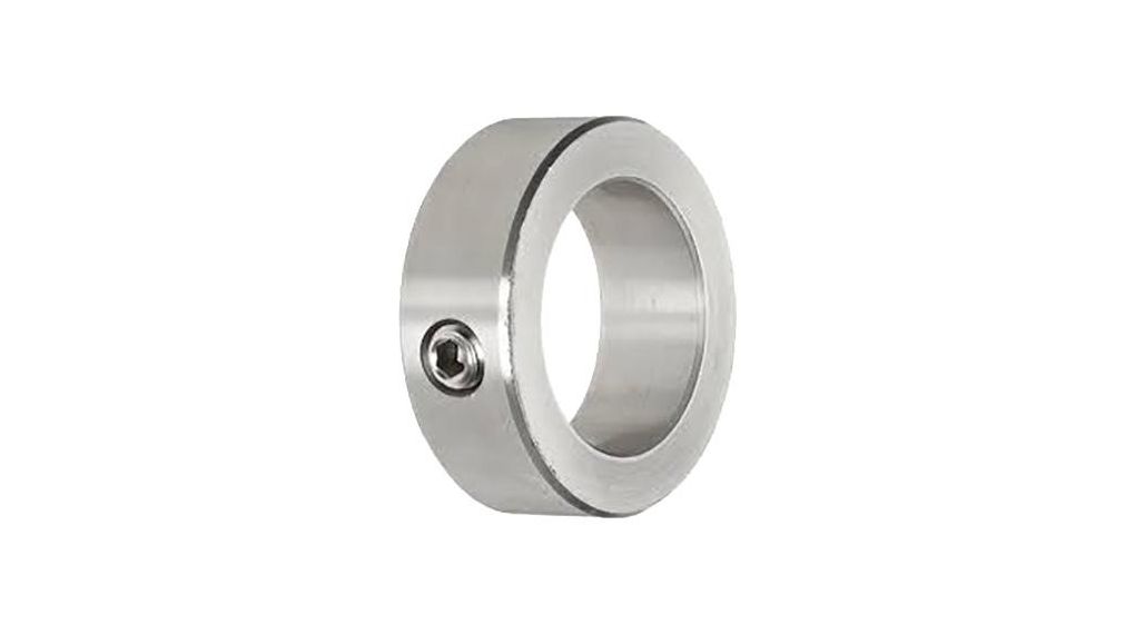 Shaft Collar, One Piece, Set Screw, Bore 18mm, OD 32mm, W 14mm, Stainless Steel