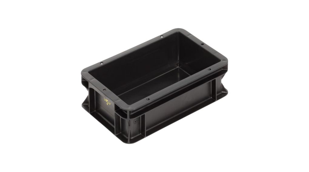 ESD Shielding / Conductive Container, 300x200x101mm, Polypropylene (PP), Black