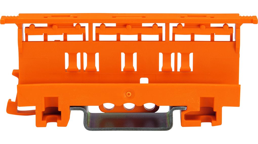 DIN rail mounting carrier, Orange, 77.6 x 25.5mm