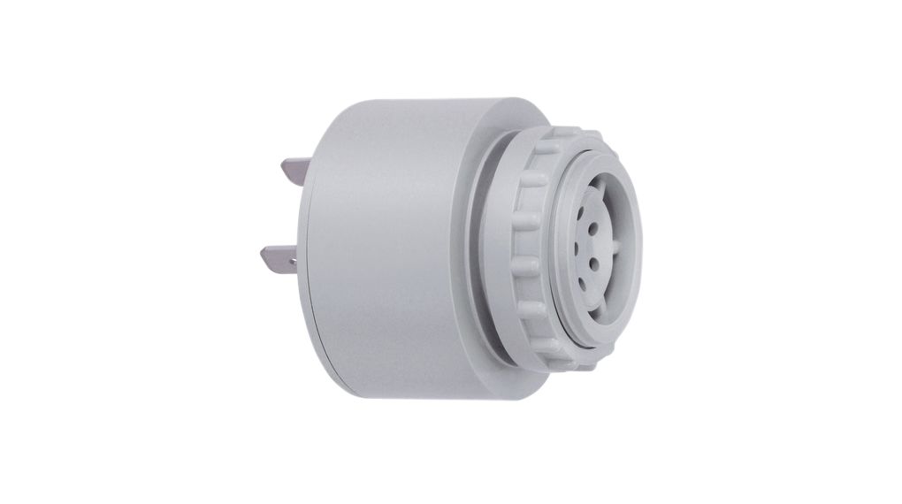 Electronic Buzzer Continuous / Pulse Grey 115 VAC/VDC 20mA 90dB 60Hz ABS / Polycarbonate Flat Plug IP30 302