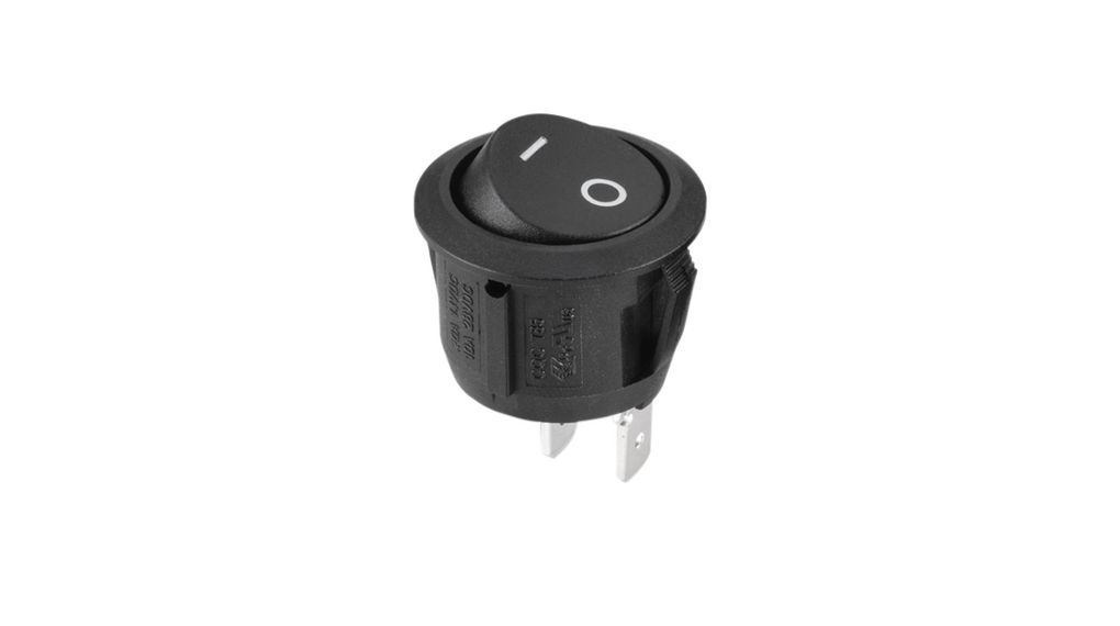 Rocker Switch, 28V, 10 A, NO, 250V, ON-OFF, IP40, Black