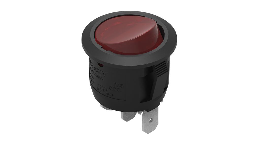 Rocker Switch, 28V, 10 A, NC, 250V, ON-OFF, IP40, Green