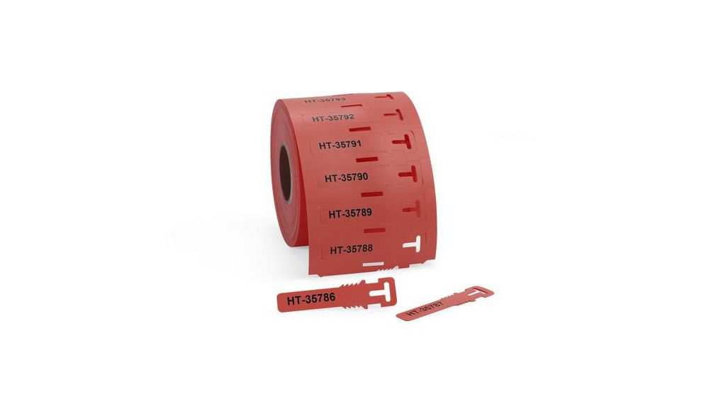 HellermannTyton, 556-80587 TAGPU12X74-LOOP-PUR-RD TAGPU Cable MarkerRed Reel of 500 pieces