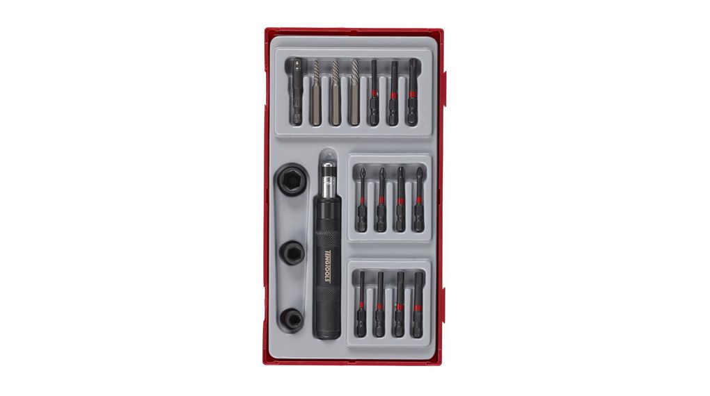 Teng Tools Impact Driver Set 19 Pieces, Hexagon, Phillips, Pozidriv, Torx