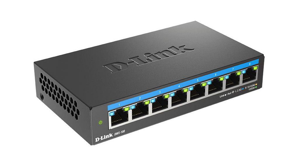 D-Link 8-Port 2.5G Multi-Gigabit Desktop Switch, Unmanaged 8 Port Gigabit Switch, UK