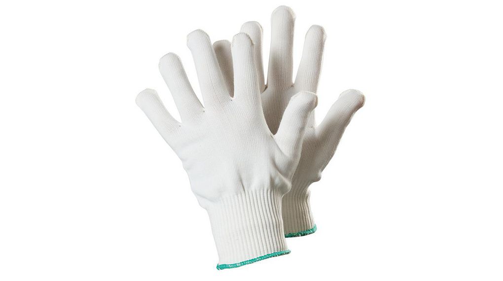 TEGERA White Cotton, Nylon Work Gloves, Size 10, Pack of 12 pairs
