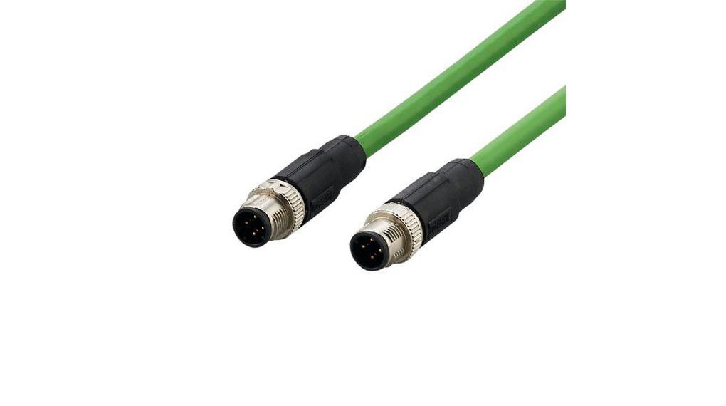 ifm electronicE211, 5m, Green M12 to Male M12 Male, Shielded, Terminated PVC Sheath