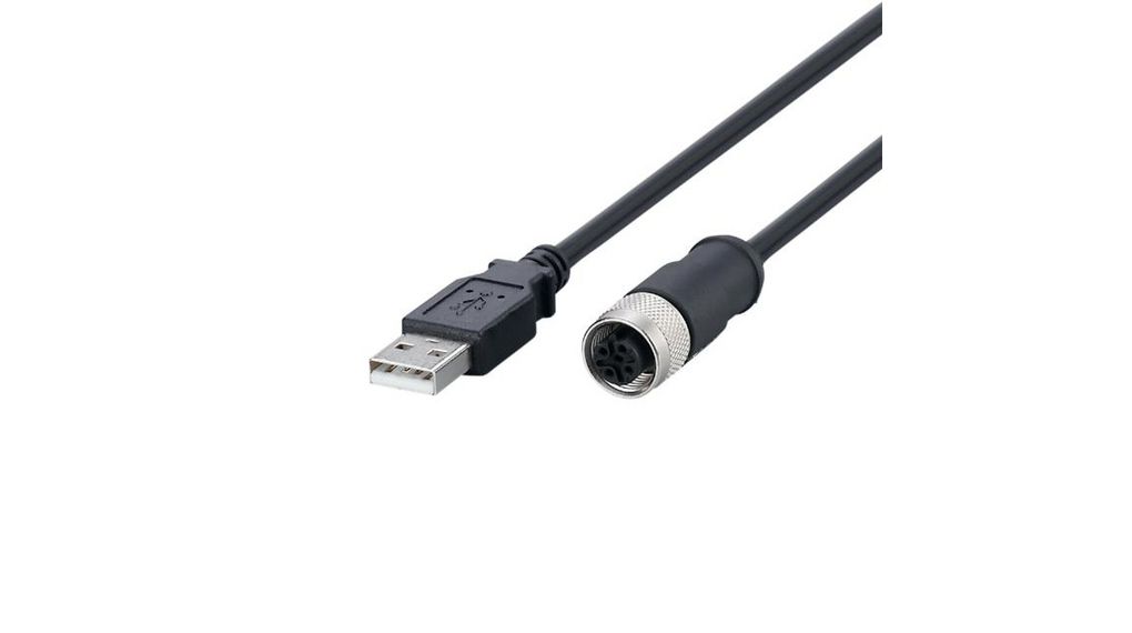ifm electronic USB 2.0, Male USB A to Female M12, 1m