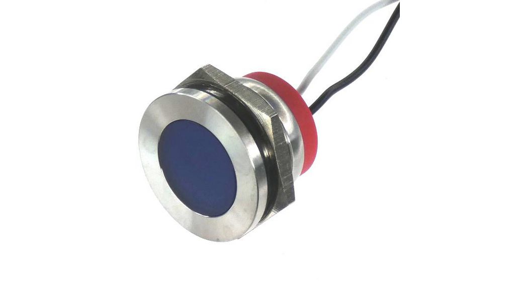 PL22SL Series Stainless Steel Panel LightBlue Panel LED, Wire Termination110 V, IP6722 mm