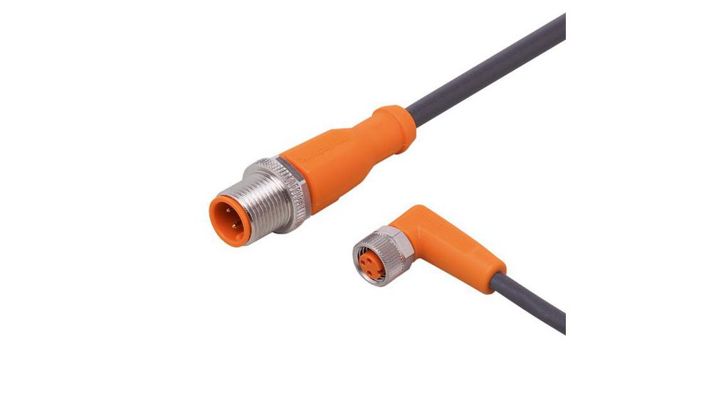 ifm electronic Male 1 way M12 to Female 1 way M8 Actuator/Sensor Cable, 2 m, Droit Conducteurs, 2m, IP65 / IP67 / IP68 / IP69K, Noir