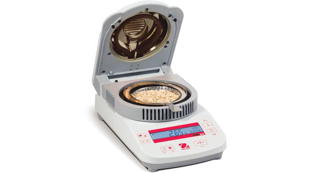 Ohaus MB23 Moisture Analyser, 0.01 g, 0.1% Accuracy, Backlit LCD Display, Mains-Powered