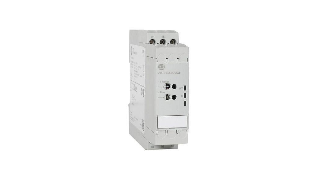 700-FSA6 Series DIN Rail Timer Relay, 2-Contact24 to 240 V ac, 0.1 to 10 h, Multifunction-Function, SPDT