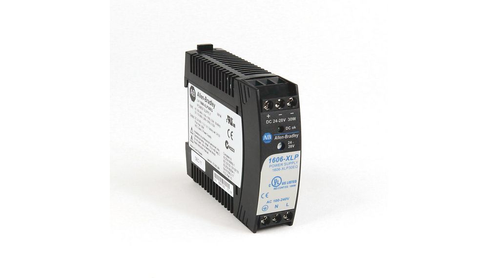Allen Bradley 1606 DIN Rail Power Supply, 85V ac, dc Input, 24 → 28V dc Output, 1.3A Output, 30W