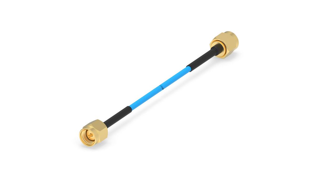 TE Connectivity 2479976 Series Male SMA to Male SMA, 3.048 m 50 Ohm Fluorinated Ethylene Propylene (FEP) Blue