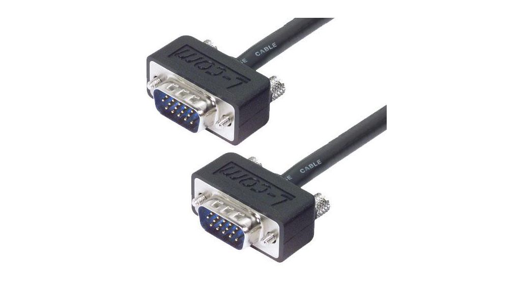 Male VGA to Male VGA SVGA Cable, 10 ft Black, 3.05m