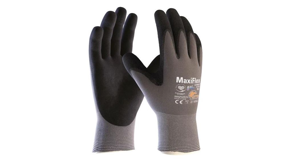 ATG Maxiflex Ultimate Grey Nylon, Spandex Abrasion Resistant, Cut Resistant, Puncture Resistant, Tear Resistant Work, Pack of 12 pairs