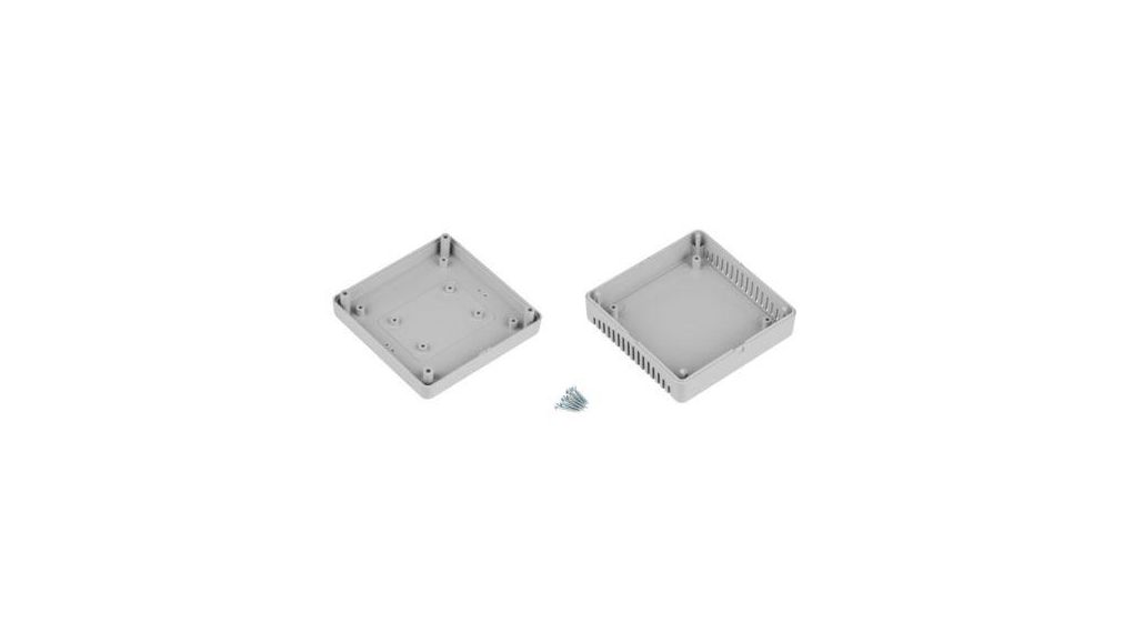 Light Grey ABS General Purpose Enclosure, IP20, IK06, Light Grey Lid, 100 x 100 x 35.3mm