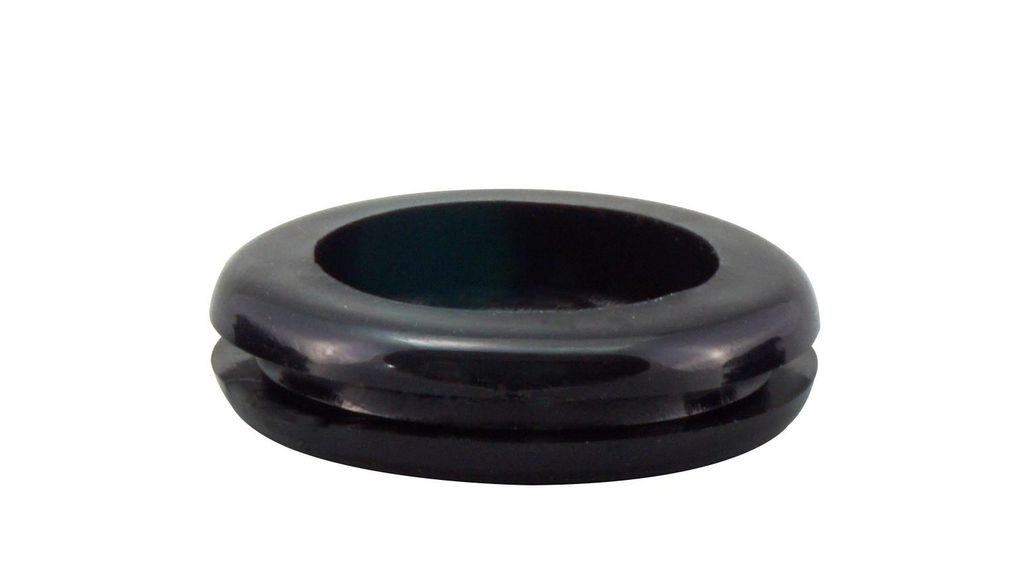 Black PVC 31.7mm Cable Grommet for Maximum of 25mm Cable Dia.