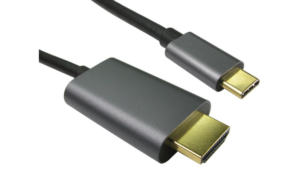 Male USB C to Male HDMI, 1m