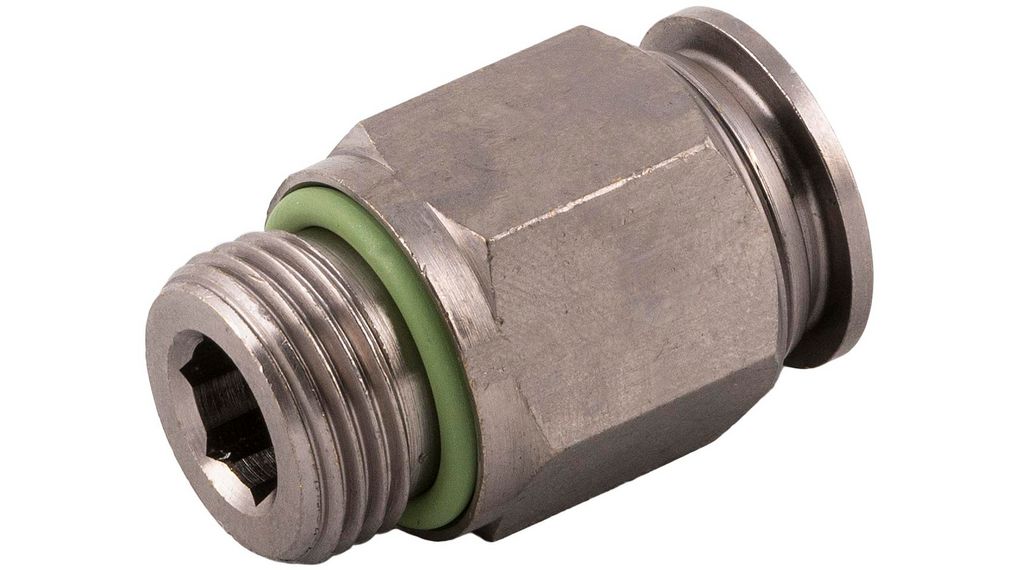 Nickel Plated Brass Male Pneumatic Straight Threaded-to-Tube Adapter, 1/4 in Male 6mm Threaded, Tube