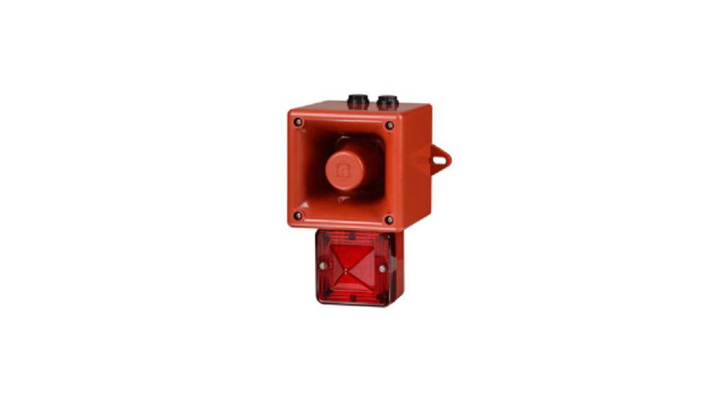 e2s AL105NX Series Red Sounder Beacon, 24 V, IP66, Wall Mount, 113dB at 1 Metre RedDC