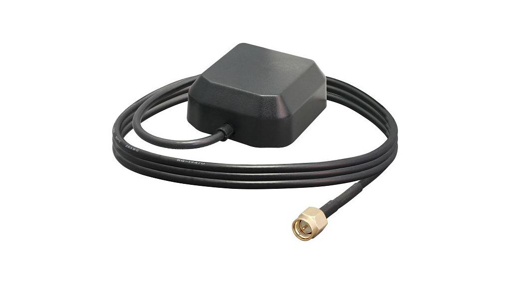 Linx ANT-GNRM-L15A-3 Square GPS Antenna with SMA Male Connector, GPS 40.5mm