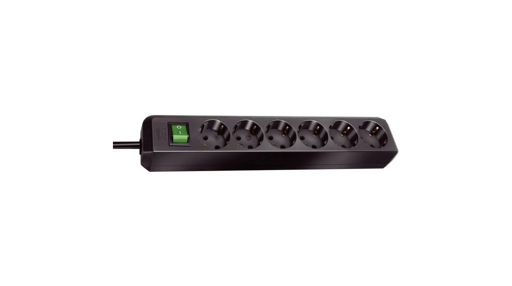 brennenstuhl 3m 6 Socket Type F - German Schuko Extension Lead