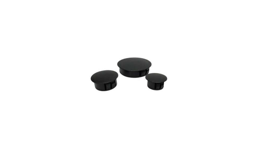 Blanking Plug, 12.7mm Hole Diameter, Nylon 66, 14.5mm Diameter, Unthreaded, 100 ST