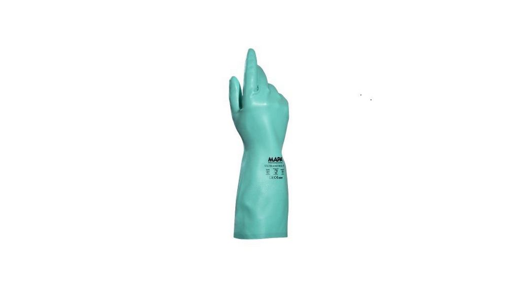 Mapa ULTRANITRIL 491 Green Nitrile Chemical Resistant Gloves, Size 9, Nitrile Coating, Lot de 10 paires
