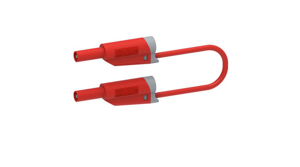Electro PJP Plug, 12A, 1kV, Red, 50cm Lead Length 12A Röd