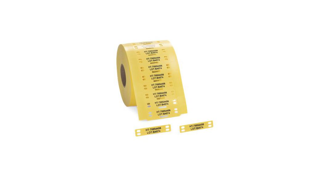 556-80519 TAGPU15X75-4-PUR-YE 556 Cable Tie Cable Marker, Yellow 75mm Rolle à 1000 Stück