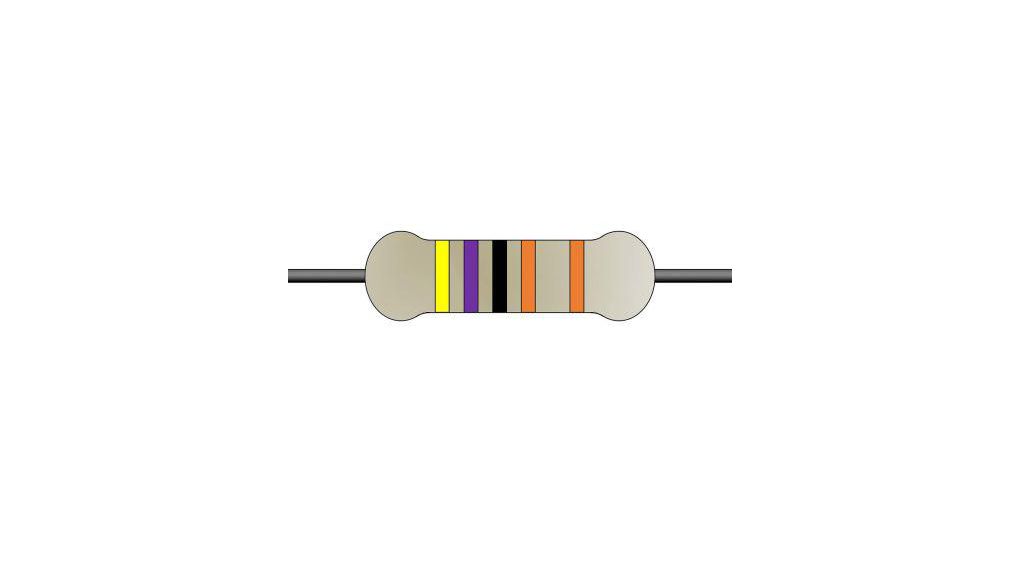 Yageo 4.7kOhm Metal Film Fixed Resistor 0.4W ±1% MF0204FTE52-4K7