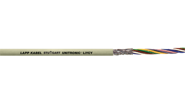 Multicore Cable, CY Copper Shield, PVC, 10x 0.25mm², 100m, Grey