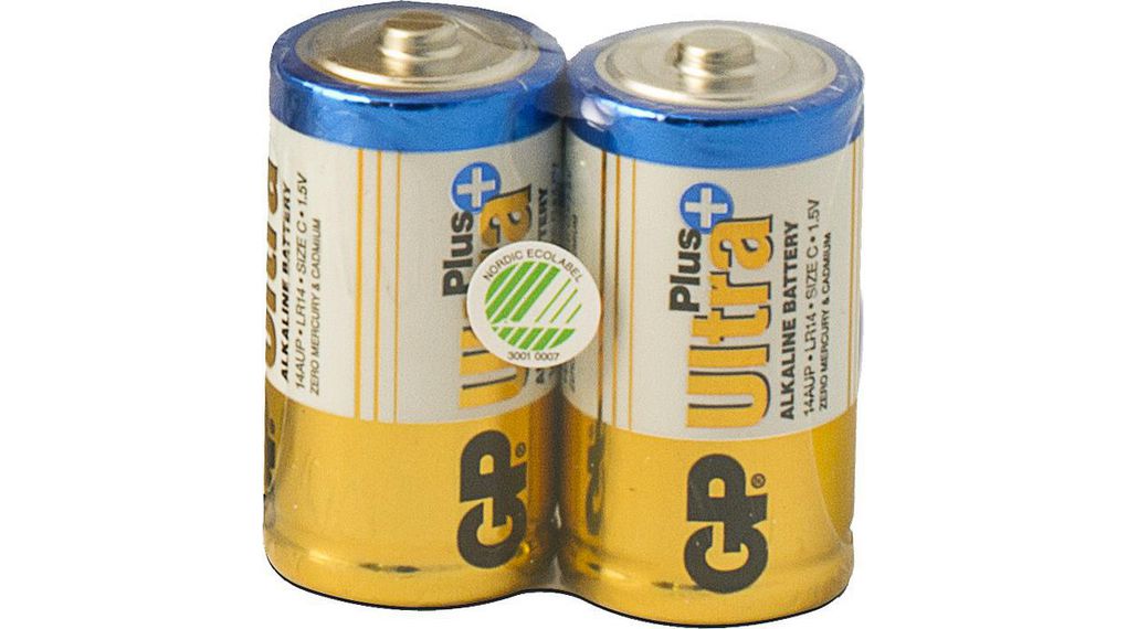 GP Ultra Plus Alcaline C-pile, 14AUP/LR14, 2-p