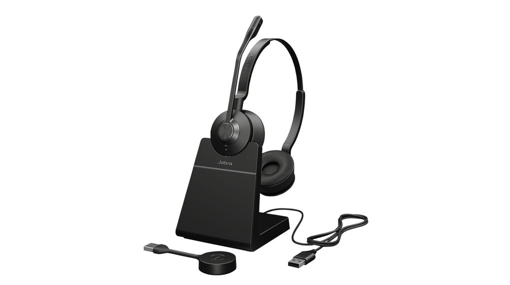 Headset with Charging Stand, MS, Engage 55, Stereo, On-Ear, 16kHz, USB / Wireless / DECT, Black