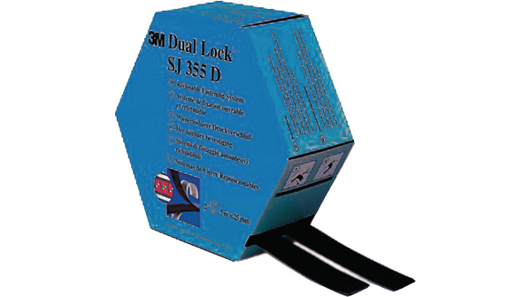 Dual Lock™-velcrotape, 2-pak 25mm x 5m Sort