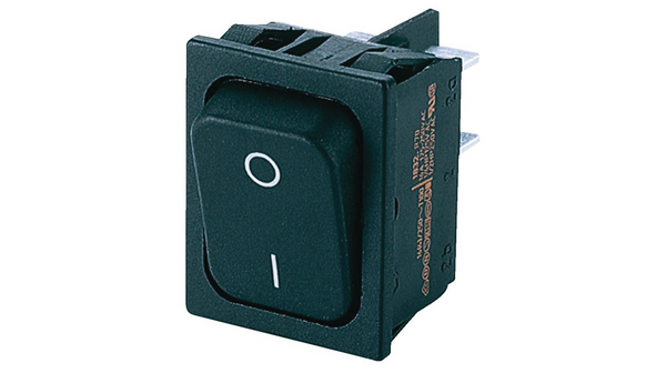 Rocker Switch, 20 A, 2NO, 250V, ON-OFF, IP40, Black