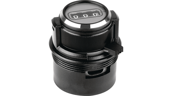 Bouton rotatif numérique 30.4mm Noir Plastique Sans trait de repère