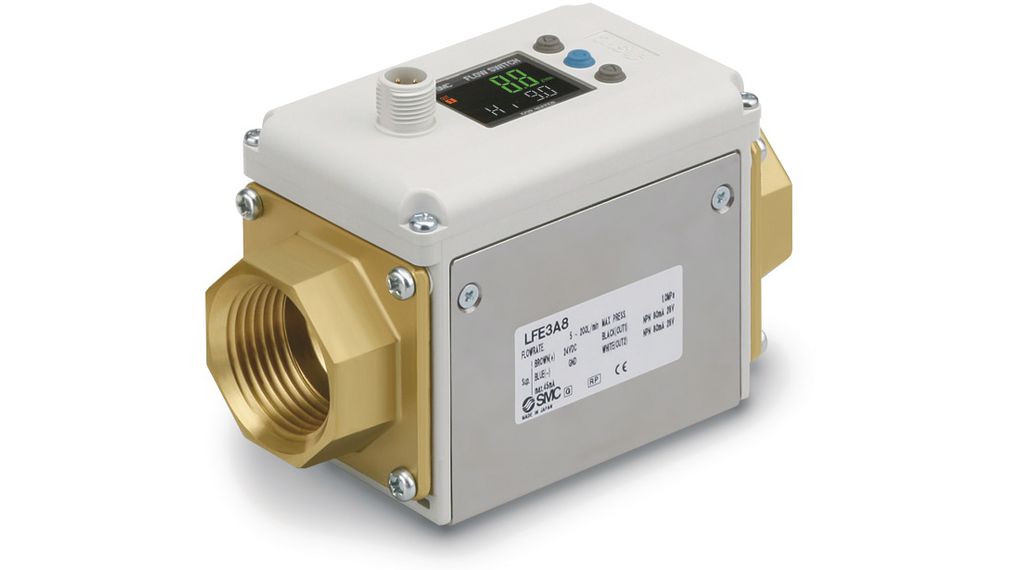 Flow Sensor Water 200L/min 10bar 2% 24V G1" Plug, M12 IP65