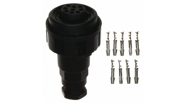 Cable socket, 9-pin, Buccaneer, Socket, 9 Contacts, 8mm, 5A, 150VAC/VDC, IP68 / IP69K
