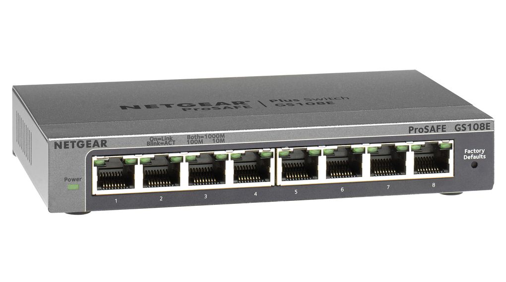 Ethernet-switch, 8x 10/100/1000 Skrivebord Smart