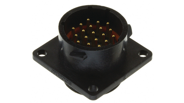Panel Mount Plug with Flange, Plug, 19 Contacts, 5A, 32V, IP68 / IP69K