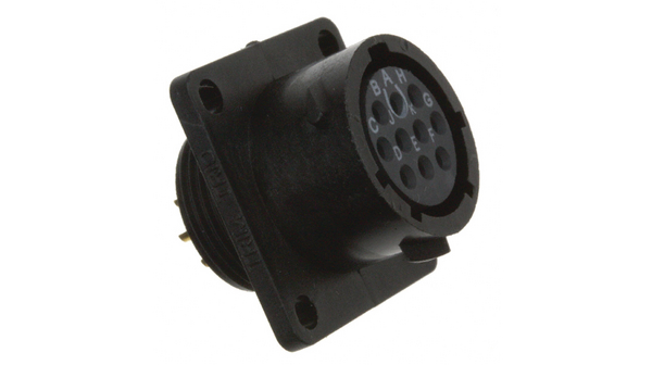 Prise femelle à montage sur panneau, avec embase, Prise, 10 Contacts, 6A, 50V, IP68 / IP69K