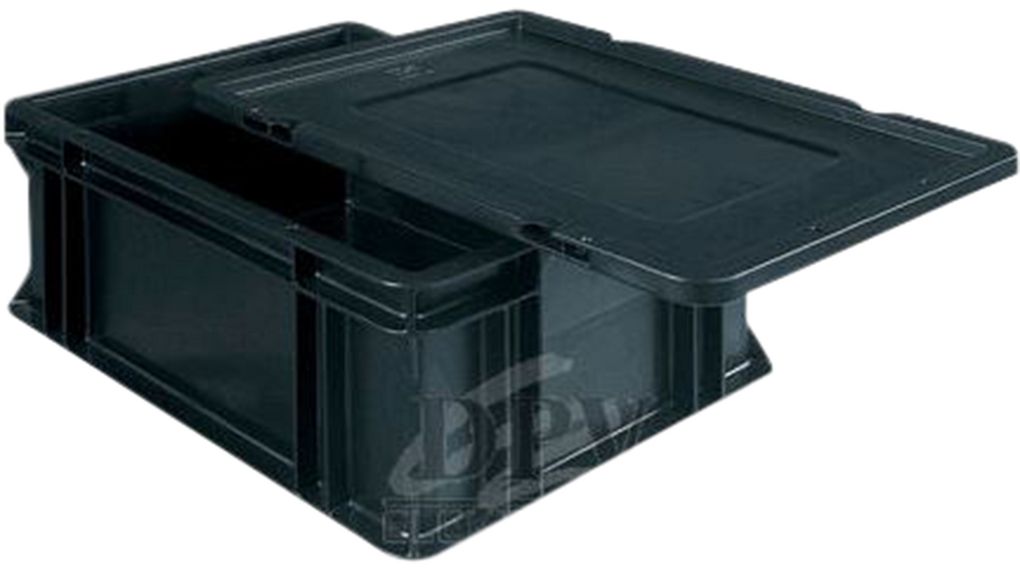 ESD Shielding / Conductive Hinged Lid for Container, 600 x 400mm, Polypropylene