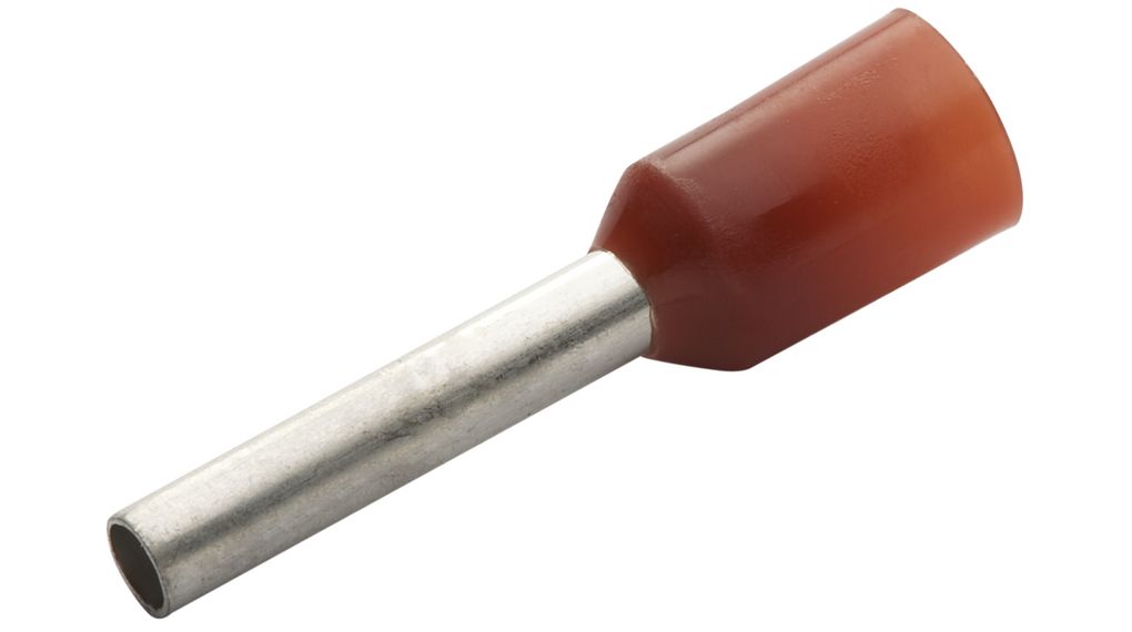 Bootlace Ferrule 1.5mm² Red 24mm Pack of 100 pieces