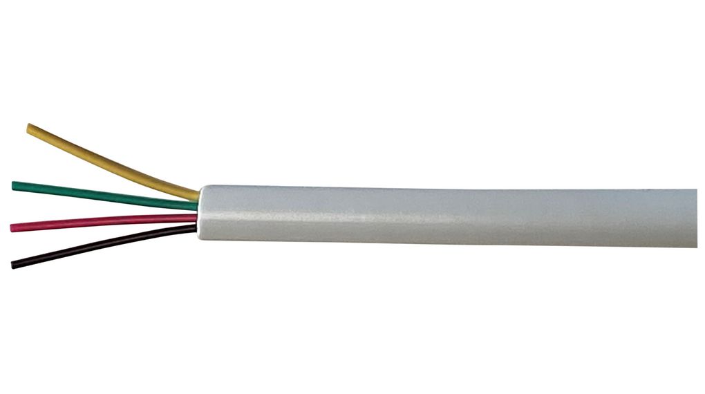Fernmeldekabel PVC 4x 0.16mm² Kupfer, blank Weiss 100m