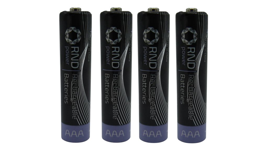 Batteria ricaricabile, Ni-MH, AAA, 1.2V, 950mAh, Pacco da 4 pezzi